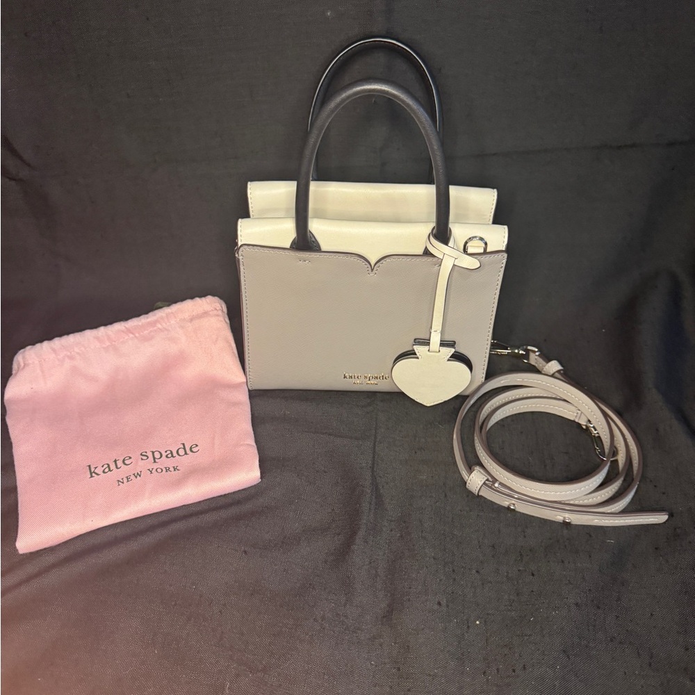 Kate Spade Gray and White Mini Bag